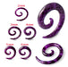 Purple Snake Skin Print Spiral Expander - Monster Piercing