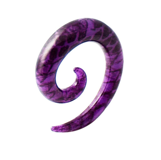 Purple Snake Skin Print Spiral Expander - Monster Piercing