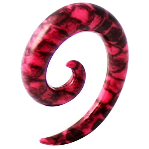 Pink Snake Skin Print Spiral Expander - Monster Piercing