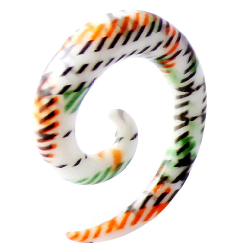 Multi Colour Stripe Spiral Expander - Monster Piercing