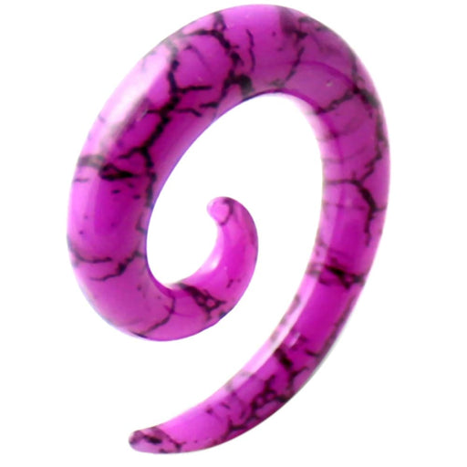 Purple Marble Spiral Expander - Monster Piercing