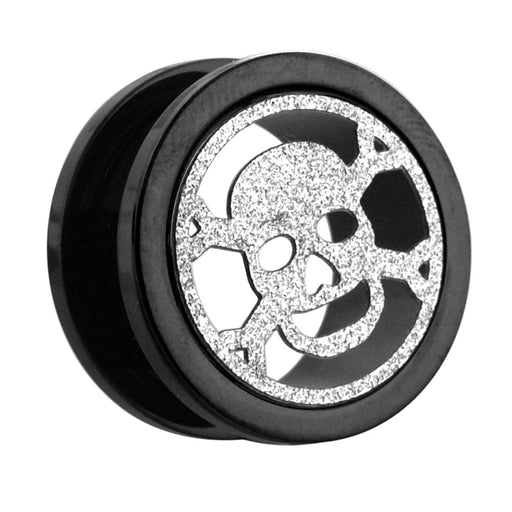 PVD Black Plated with Steel Matt Skull Motive Flesh Tunnels - Monster Piercing