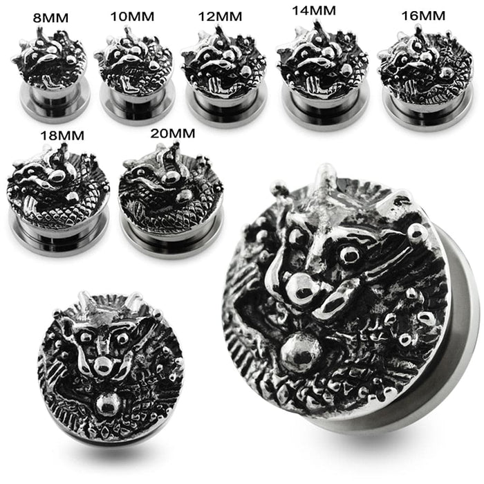 Pierced Dragon Screw Fit Flesh Tunnel - Monster Piercing