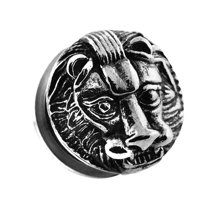 Casting Lion Head Screw Fit Flesh Tunnel - Monster Piercing