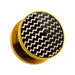 Gold PVD Plated Cut-Out ZigZag Screw Fit Flesh Tunnel - Monster Piercing