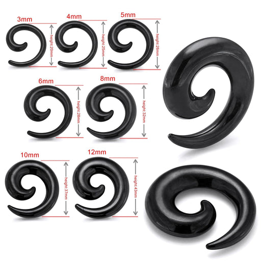 Black PVD Plated Over Hollow Surgical Steel Ear Expander - Monster Piercing