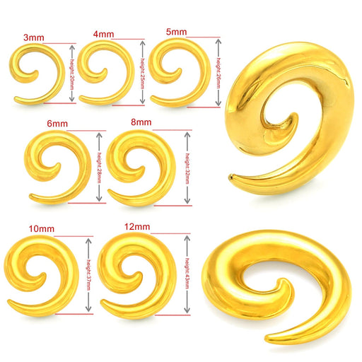 Gold PVD Plated Over Hollow Surgical Steel Ear Expander - Monster Piercing