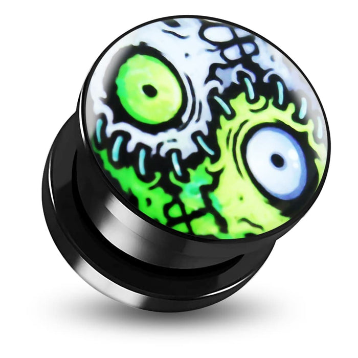 Printed Logo Screw Fit Ear Plug - Monster Piercing