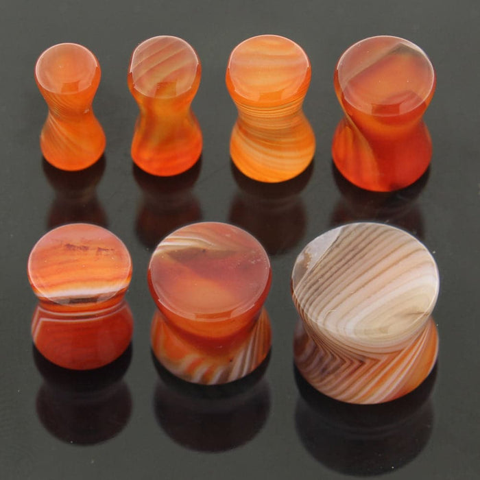 Colorful Synthetic Carnelian Stone Saddle Ear plug Gauges - Monster Piercing