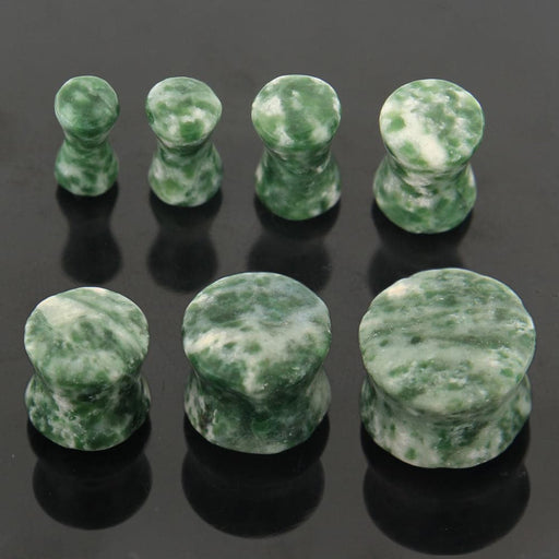 Colorful Synthetic Moss Agate Stone Saddle Ear plug Gauges - Monster Piercing