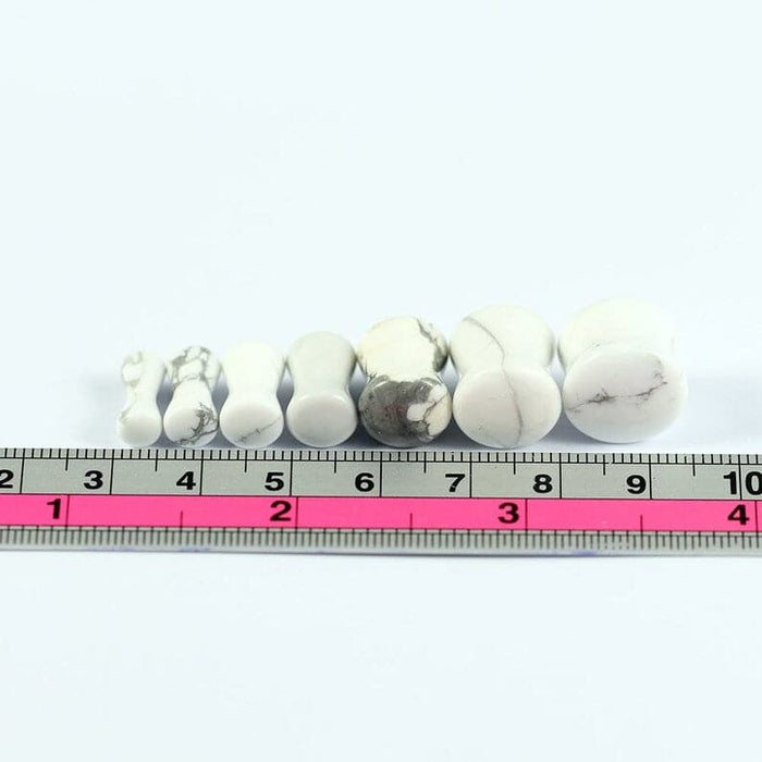 Synthetic Howlite Stone Saddle Ear plug Gauges - Monster Piercing