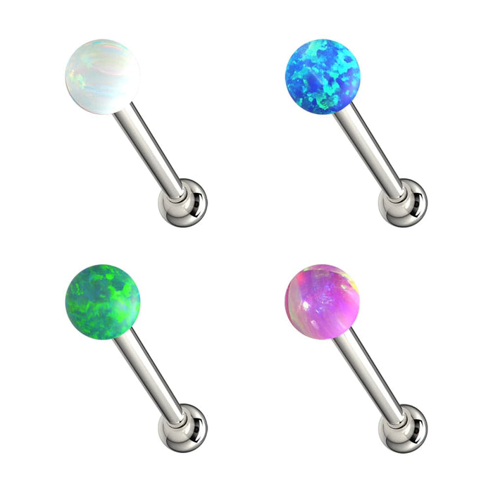 Opal Stone Ball Cartilage Tragus Piercing Ear Stud - Monster Piercing