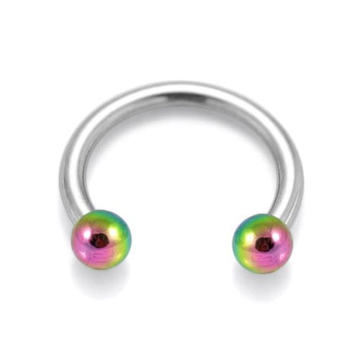 Surgical Steel Circular Barbell with Anodised Ball - Monster Piercing