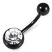 Black Anodized Jewelled 316L Surgical Steel Belly Ring - Monster Piercing