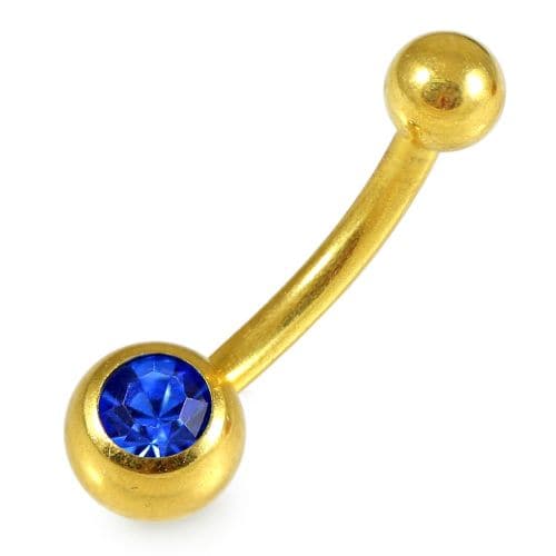 Single Stone Anodised Surgical Steel Belly Ring - Monster Piercing