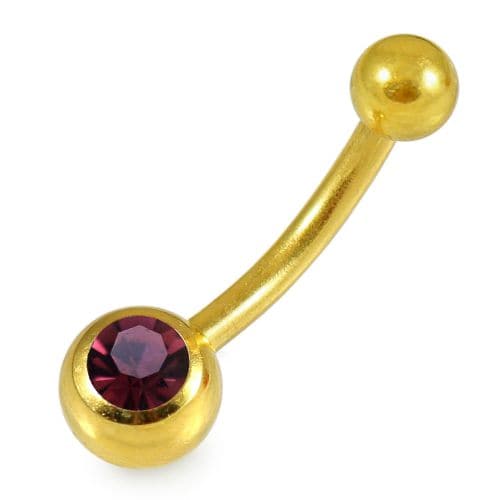 Single Stone Anodised Surgical Steel Belly Ring - Monster Piercing