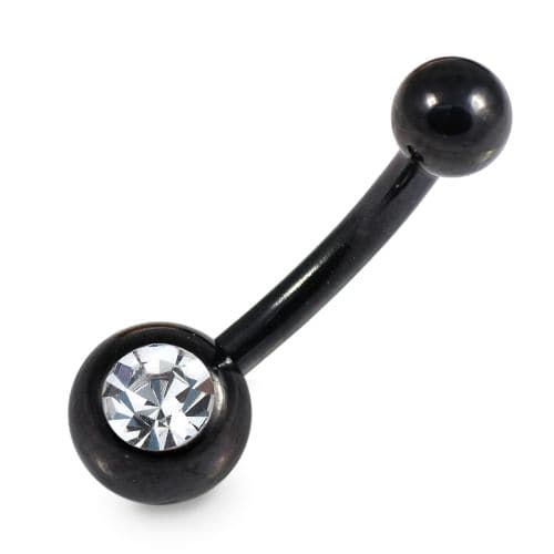 Single Stone Anodised Surgical Steel Belly Ring - Monster Piercing