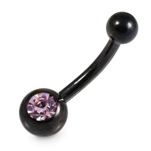 Single Stone Anodised Surgical Steel Belly Ring - Monster Piercing