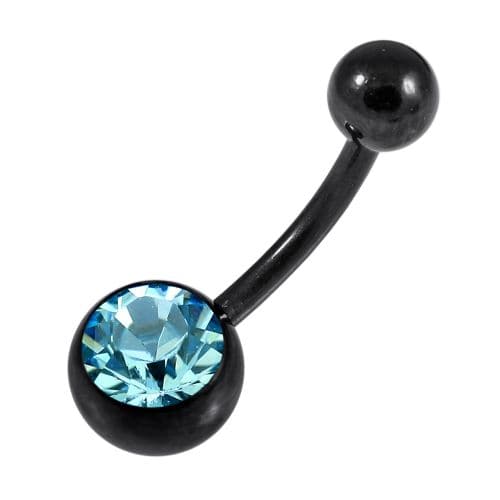 Single Jewelled Steel PVD Black Belly Banana - Monster Piercing