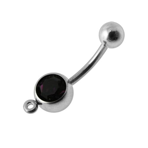 Jewelled Belly Bar with Hook - Monster Piercing