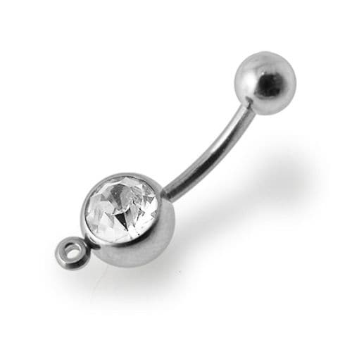 Jewelled Belly Bar with Hook - Monster Piercing