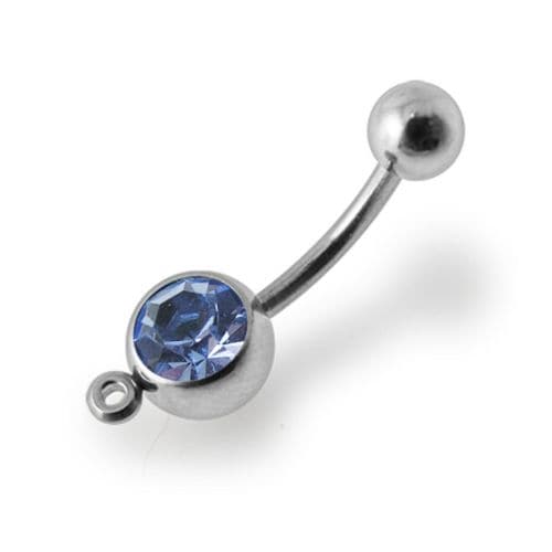 Jewelled Belly Bar with Hook - Monster Piercing