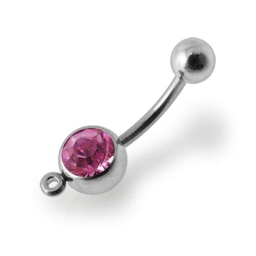 Jewelled Belly Bar with Hook - Monster Piercing