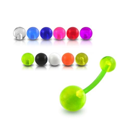 UV Belly Banana with Neon UV Balls (Pack of 10) - Monster Piercing