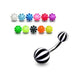 Steel Belly Banana with Striped UV Balls (Pack of 10) - Monster Piercing