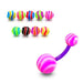 UV Belly Banana with Wavy Striped UV Balls (Pack of 10) - Monster Piercing