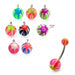 Steel Belly Banana with Neon Stripes UV Balls (Pack of 10) - Monster Piercing