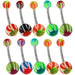 Steel Belly Banana with Neon Stripes UV Balls (Pack of 10) - Monster Piercing