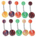 Steel Belly Banana with Lines UV Balls (Pack of 10) - Monster Piercing