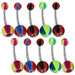 Steel Belly Banana with Beach-Ball UV Balls (Pack of 10) - Monster Piercing