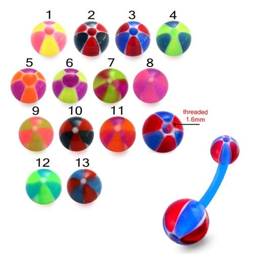 UV Belly Banana with Beachball UV Balls (Pack of 10) - Monster Piercing