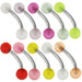 Steel Curved Bar with Plain Pastel UV Ball (Pack of 10) - Monster Piercing