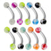 Steel Curved Bar with Checked UV Ball (Pack of 10) - Monster Piercing