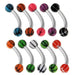 Steel Curved Bar with Plain Basketball UV Ball (Pack of 10) - Monster Piercing