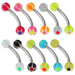 Steel Curved Bar with Neon Star UV Ball (Pack of 10) - Monster Piercing