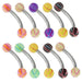 Steel Curved Bar with Multi-Checked UV Ball (Pack of 10) - Monster Piercing