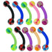 UV Curved Bar with Neon Beachball UV Ball (Pack of 10) - Monster Piercing