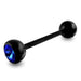 Black-line BioFlex Jewelled Straight Barbell - Monster Piercing