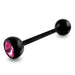 Black-line BioFlex Jewelled Straight Barbell - Monster Piercing