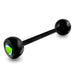 Black-line BioFlex Jewelled Straight Barbell - Monster Piercing