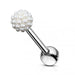 Yin Yang Multi Crystal Stone Ball Surgical Steel Tongue Barbell - Monster Piercing