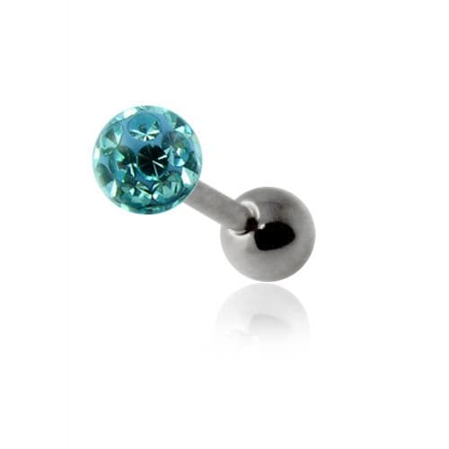 Epoxy Crystal Stone Ball Tongue Barbell - Monster Piercing