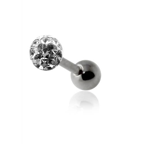 Epoxy Crystal Stone Ball Tongue Barbell - Monster Piercing