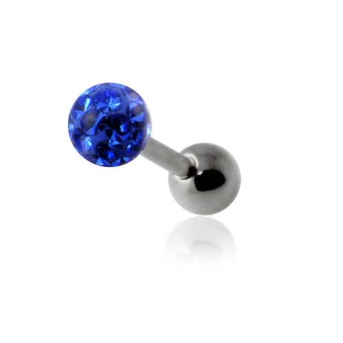 Epoxy Crystal Stone Ball Tongue Barbell - Monster Piercing