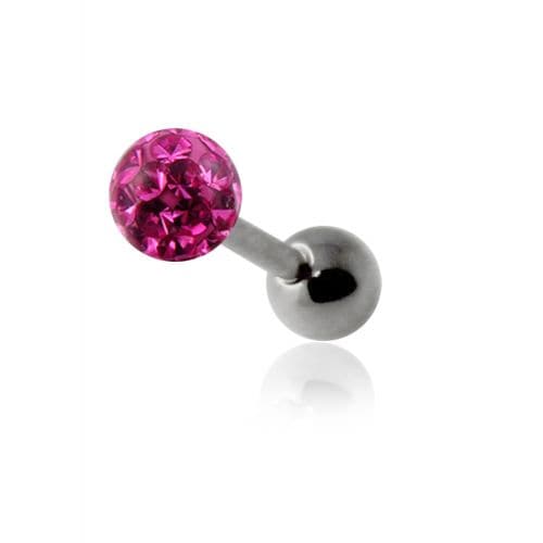 Epoxy Crystal Stone Ball Tongue Barbell - Monster Piercing