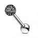 316L Surgical Steel CZ Jewelled Ball Tongue Bar - Monster Piercing